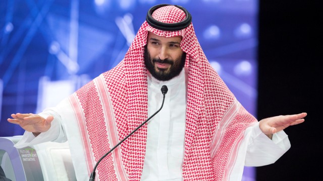 FILE PHOTO: Saudi Crown Prince Mohammed bin Salman speaks during the Future Investment Initiative Forum in Riyadh