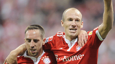 FC Bayern München: Spielten bisher nur selten gemeinsam im Trikot der Bayern: Franck Ribéry (links) und Arjen Robben.