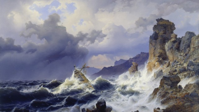 Caspar David Friedrich in Düsseldorf: Zupackend und scharf wie eine Fotografie : Andreas Achenbachs "Seesturm an der norwegischen Küste" von 1837
