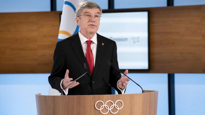 Internationales Olympisches Komitee: Thomas Bach eröffnet die virtuelle Sitzung des IOC, auf der er erneut zum Präsidenten gewählt wurde.