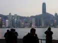 General view of the Central financial district during sunset, in Hong Kong