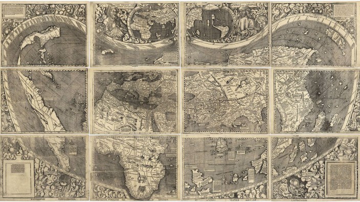 Rasmus Grønfeldt Winthers "When Maps Become the World": Theoriebildung und Repräsentation: Weltkarte von Martin Waldseemüller.