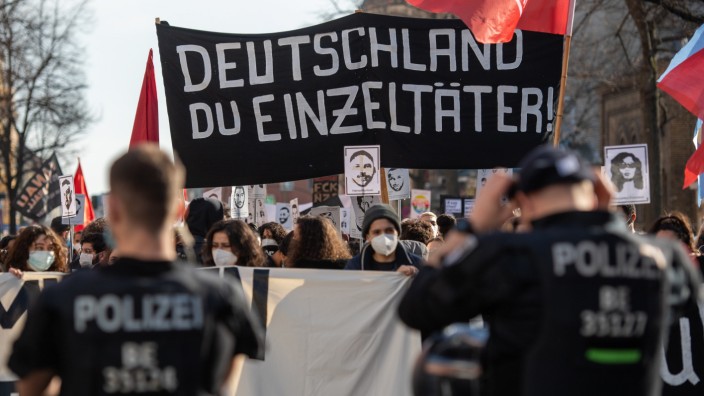 Demonstration zum Gedenken an die Opfer von Hanau