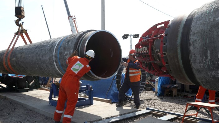Arbeiten an der Pipeline Nord Stream 2 nahe der russischen Stadt Kingisepp.