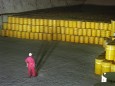 Endlager fuer radioaktive Abfaelle Morsleben Endlagerkammer im Westfeld der 4 Sohle Stapelung von