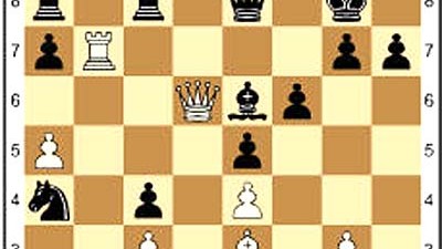 Schach-WM, 10. Partie: Bei dieser Stellung gab Anand gegen Kramnik auf.