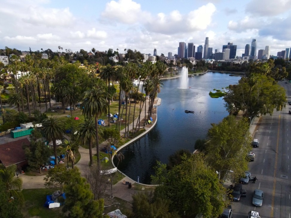 Eviction of homeless encampments at Echo Park Lake in Los Angeles
