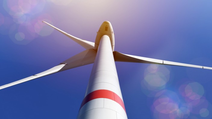 Windrad in den Vier- und Marschlanden, Hamburg, Deutschland, Europa *** Wind turbine in the Vier and Marschlanden Hambu