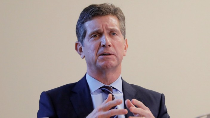 FILE PHOTO: Alex Gorsky, chairman and CEO of Johnson & Johnson, takes the stand in New Jersey Supreme Court in New Brunswick, New Jersey