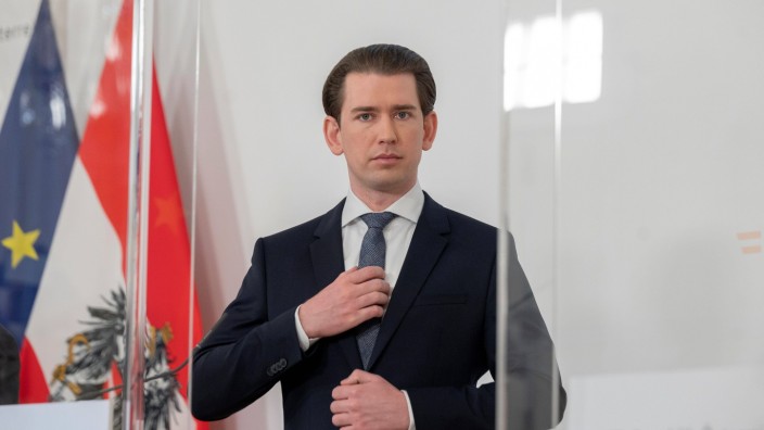 20210414 Council of ministers VIENNA, AUSTRIA - APRIL 14: Federal Chancellor Sebastian Kurz (OEVP) during the Council of