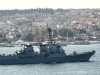 FILE PHOTO: U.S. Navy Arleigh-Burke class destroyer USS Roosevelt (DDG 80) sets sail in Istanbul's Bosphorus