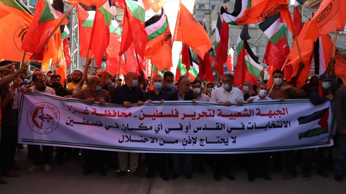 May 1, 2021, Gaza city, Gaza Strip, Palestinian Territory: Palestinian supporters of the Popular Front for the Liberati
