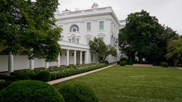 The office of the first lady hosts a press preview of the renewed White House Rose Garden in Washington