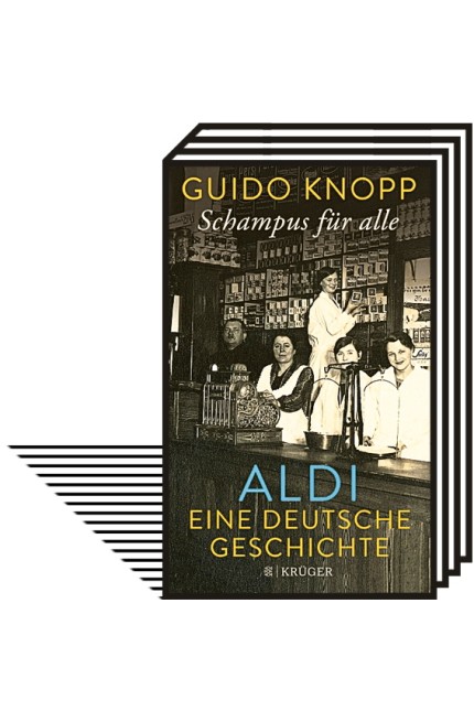 Konzerngeschichte: Guido Knopp: Schampus für alle. Aldi - eine deutsche Geschichte. S. Fischer Verlage, Frankfurt 2021. 352 Seiten, 20 Euro. E-Book: 16,99 Euro.