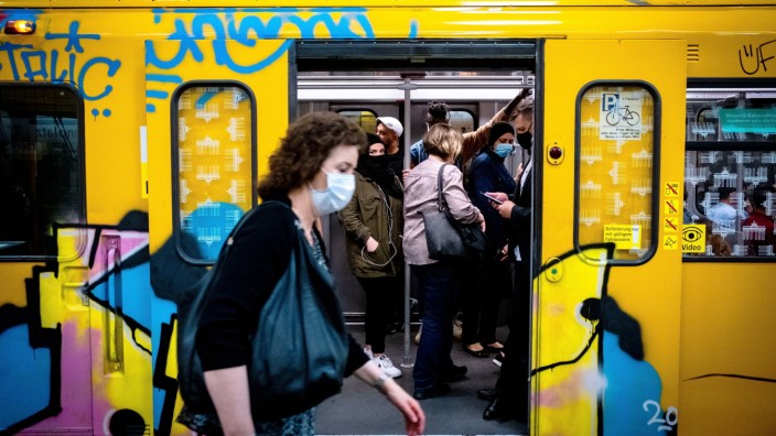 U-Bahn in Berlin während der Corona-Pandemie