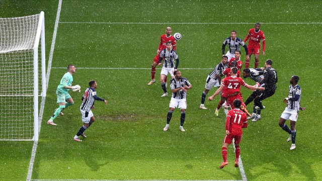 West Bromwich Albion v Liverpool - Premier League - The Hawthorns Liverpool goalkeeper Alisson (second right) scores the