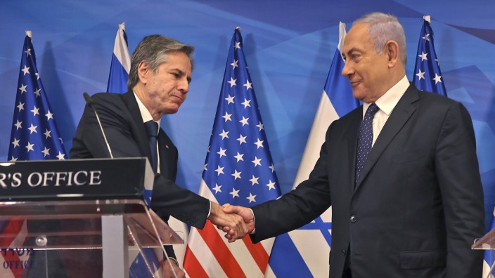 Nahost: Was für ein Partner: US-Außenminister Blinken am Montag bei Israels Ministerpräsident Netanjahu.