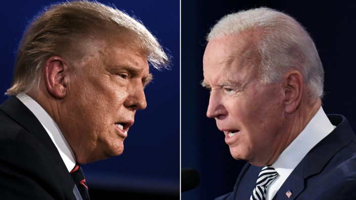 Corona-Krise: Ex-US-Präsident Donald Trump und Amtsinhaber Joe Biden (rechts) haben sehr unterschiedliche politische Ansichten. Den Fed-Chef, damals von Trump unterstützt, lehnt Biden aber nicht ab.