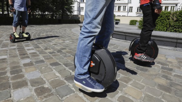 Illustration picture shows a monowheel vehicle after a press conference of BIVV IBSR Belgian institu