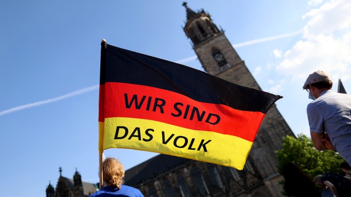 Wahl in Sachsen-Anhalt 2021: Abschlusskundgebung der AfD in Magdeburg