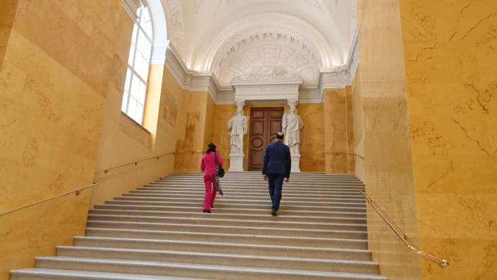 Residenz in München: Das Portal am Ende der Treppe führte früher zu den königlichen Appartements.