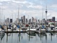 A view of the city skyline from Westhaven in Auckland