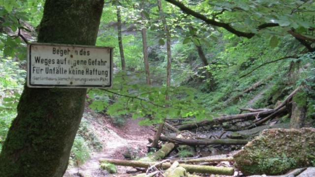 Naturschutzgebiet: Doch der Weg dorthin ist gefährlich – und zwar schon lange, warnt der Bund Naturschutz. Das Hinweisschild sei keinesfalls ausreichend gewesen angesichts herabfallender Äste und umstürzender Bäume.