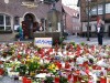 Münster eine Woche nach dem Anschlag vor der Gaststätte Großer Kiepenkerl Zahlreiche Kerzen und B