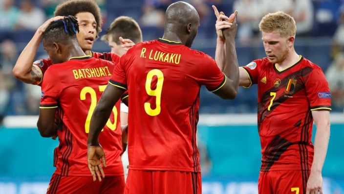 Belgien bei der EM 2021: Sie verstehen sich: Romelu Lukaku und Kevin De Bruyne (rechts) beim Torjubel.