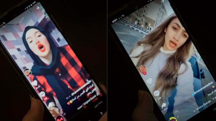 Social Media: Die ägyptischen Influencerinnen Haneen Hossam und Mawada al-Adham erklärten ihren Followern, wie man mit etwas Karaoke und Schminken im Netz Geld verdient.