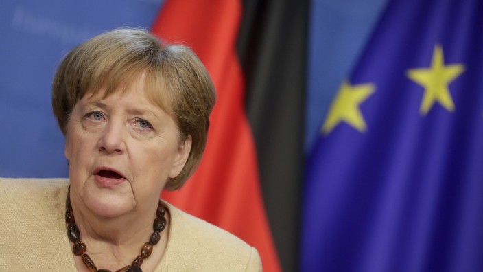 Angela Merkel auf dem Gipfel der EU-Staats- und Regierungschefs 2021.