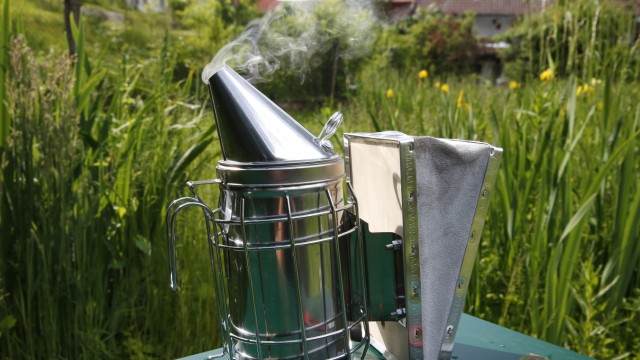 Naturschutz: Rauch gegen Stiche: Mit dem Smoker halten die Imker sich die Bienen vom Leib.