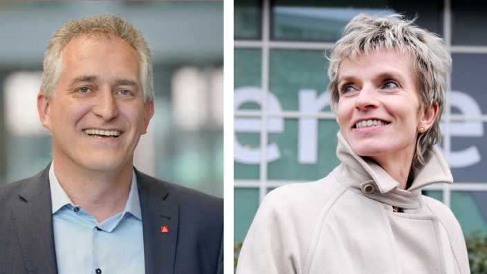 Arbeitnehmervertreter: IG-Metall-Vorstand Jürgen Kerner (li.) und Betriebsratschefin Birgit Steinborn (re.).