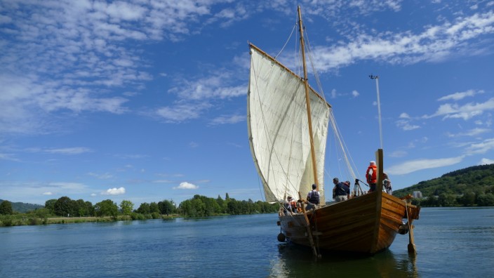 Archäologie: Mit dem nachgebauten Handelsschiff "Bissula" erproben Forscher auf der Mosel, wie schnell die Römer einst Güter transportierten