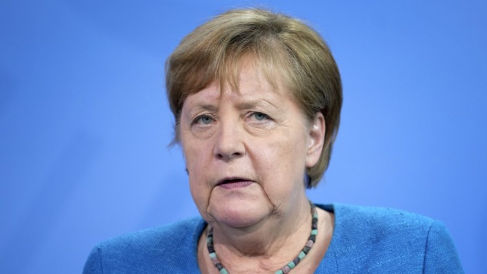 Bundeskanzlerin Angela Merkel bei einer Pressekonferenz