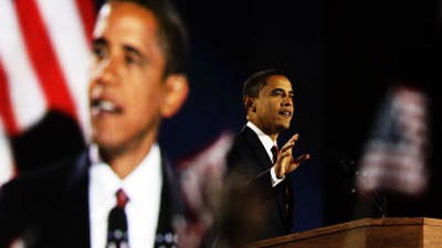 US-Wahl: Obama schlägt McCain: Barack Obama in Chicago: Der 44. Präsident der Vereinigten Staaten dankt seinen Unterstützern.