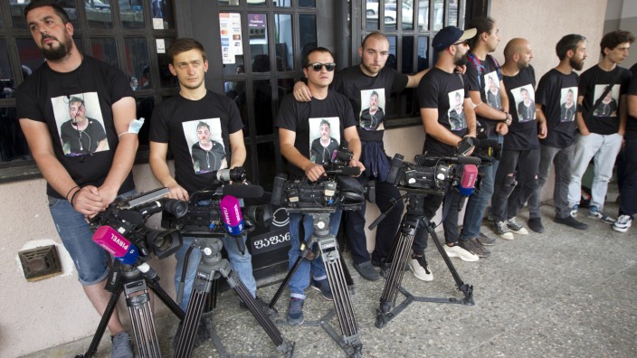 Gedenken an gestorbenen georgischen Journalisten