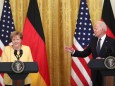 Angela Merkel bei ihrem letzten USA-Besuch als Kanzlerin mit US-Präsident Joe Biden