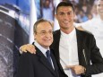 Real Madrid: Florentino Perez und Cristiano Ronaldo bei einer Presskonferenz