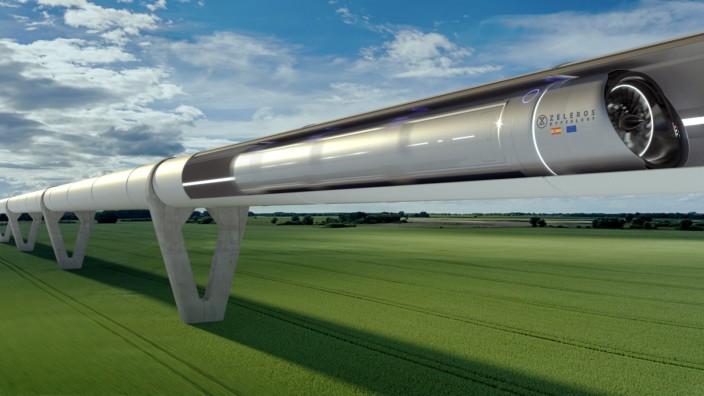 SZ-Kolumne: "Theorie und Praxis": Eine Unterdruckröhre, durch die elektromagnetisch angetriebene Passagierkapseln rasen: Hyperloop-Konzept der spanischen Firma Zeleros.