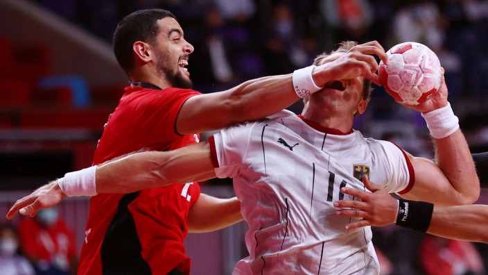Handball bei Olympia 2021: Szene aus dem Halbfinale Deutschland gegen Ägypten