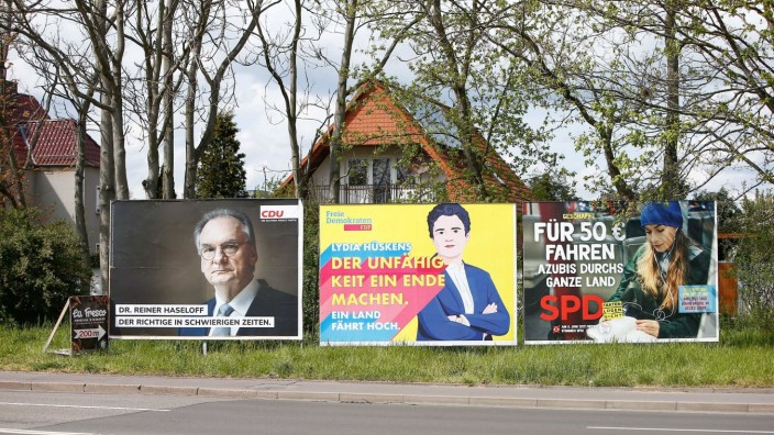 Wahlplakate von CDU, FDP und SPD