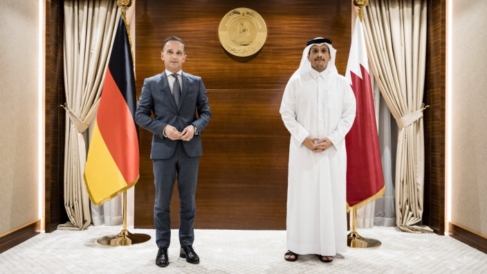 Bundesaussenminister Heiko Maas, SPD, trifft Scheich Mohammed bin Abdulrahman bin Jassim Al-Thani, Aussenminister des St