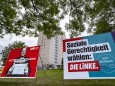 Wahlplakate Wahlplakate der SPD mit dem Kanzlerkandidaten Olaf Scholz und der Partei Die Linke zur Bundestagswahl im Sep