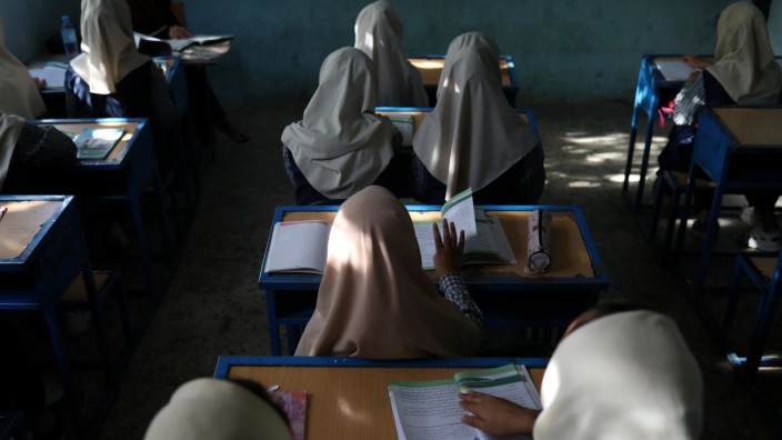 Afghan girls attend school in Kabul