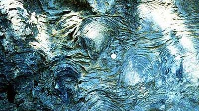 Geologie: Diese Stromatolithe im Glacier-Nationalpark (USA) stammen aus dem Präkambrium (von der Entstehung der Erde bis vor etwa 542 Millionen Jahren).