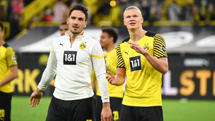 Borussia Dortmund: BVB-Spieler Mats Hummels und Erling Haaland
