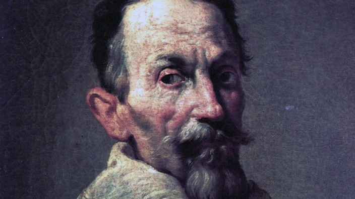 Detail from painting of composer Claudio Monteverdi 1567 1643 Circa 1620 by Domenico Fetti WHA P