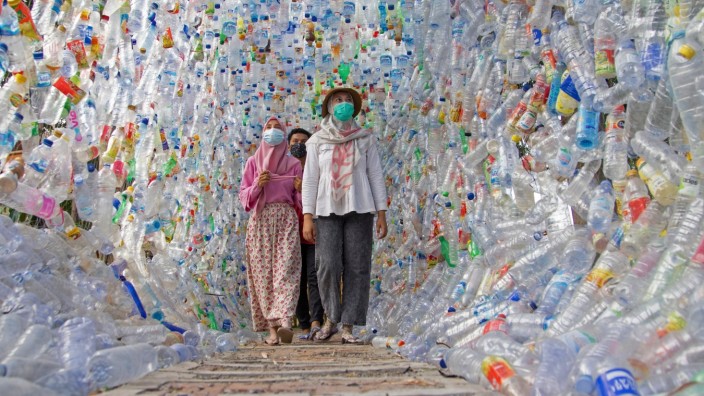 Museum constructed with plastic waste in Gresik regency near Surabaya