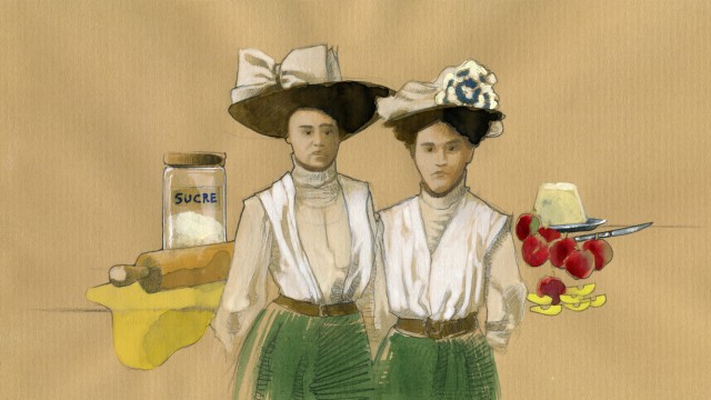 Portrait des soeurs Stephanie 1838 1917 et Caroline Tatin 1847 1911 qui inventerent le dessert f
